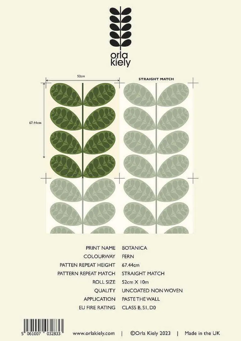 Orla Kiely Wallpaper-Botanica Fern Wallpaper