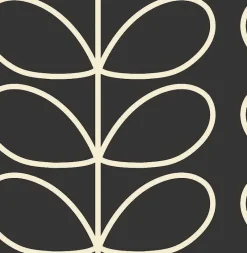 Orla Kiely Wallpaper-Giant Linear Stem Charcoal Wallpaper