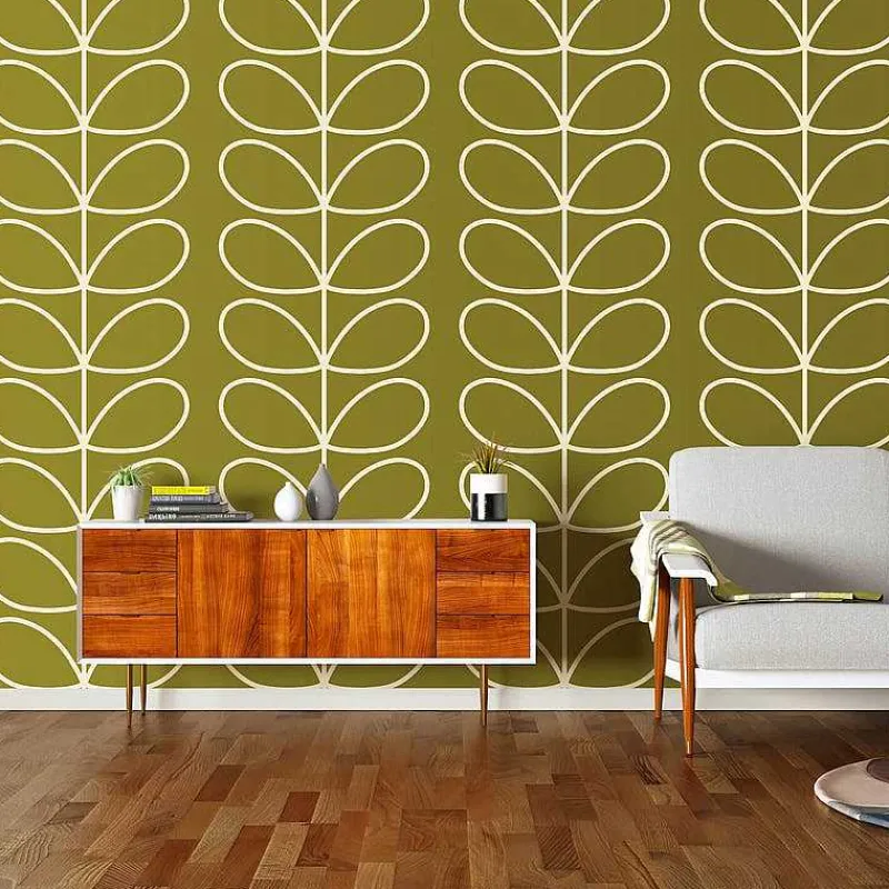 Orla Kiely Wallpaper-Giant Linear Stem Seagrass Wallpaper