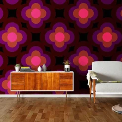 Orla Kiely Wallpaper-Radial Flower Wallpaper