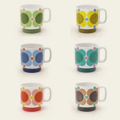 Orla Kiely Gifts Under £100-Stackable Mug Set Of 6